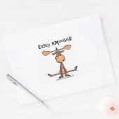 Gemakkelijk A'moose'd Ovale Sticker (Envelop)