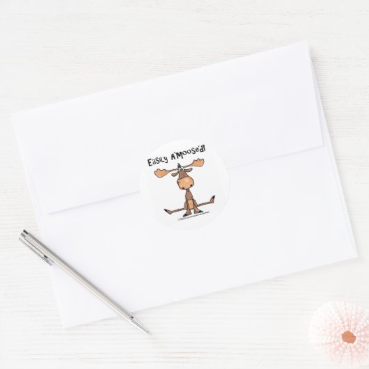 Gemakkelijk A'moose'd Ronde Sticker (Envelop)