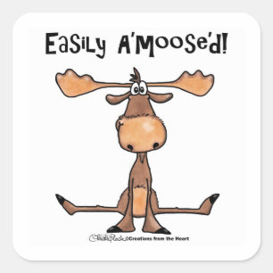 Gemakkelijk A'moose'd Vierkante Sticker