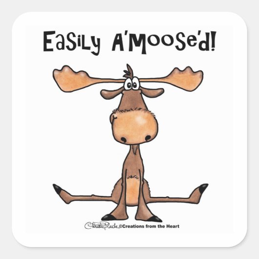 Gemakkelijk A'moose'd Vierkante Sticker (Voorkant)