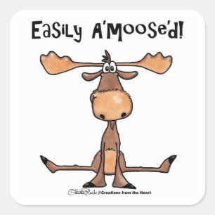 Gemakkelijk A'moose'd Vierkante Sticker
