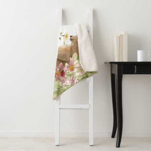 *~* Gemakkelijk Beer dat Zwakende Vloer in Bossen Sherpa Deken (In situ)