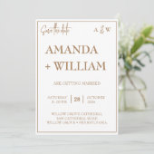 gemakkelijk bewerkbaar modern Blad Monogram sparen Kaart (Staand voorkant)