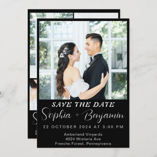 gemakkelijk bewerkbare moderne Fotocollage bewaar  Kaart (Voorkant / Achterkant)