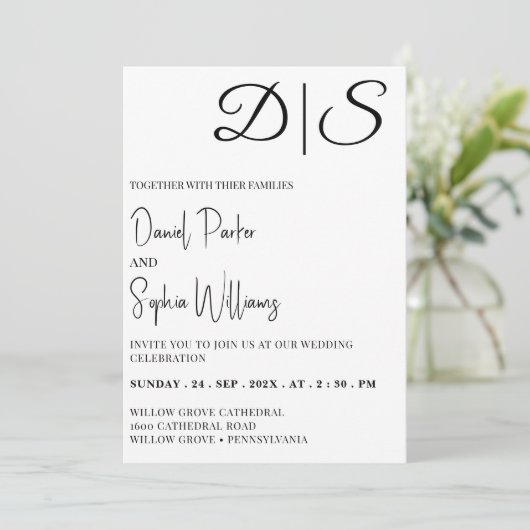 gemakkelijk bewerkbare moderne minimalistische bew kaart (Staand voorkant)