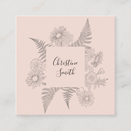 Gemakkelijk bleekroze flesjes fijn vierkante visitekaartje (Voorkant)