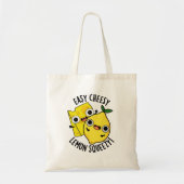 Gemakkelijk Cheesy Lemon Squeezy Funny Food Pun Tote Bag (Voorkant)