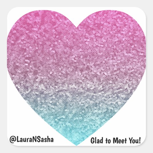 Gemakkelijk Contact Stickers met Glitter Hearts (Voorkant)