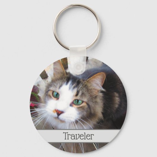 Gemakkelijk Creëer je eigen foto toevoegen Aangepa Sleutelhanger (Voorkant)