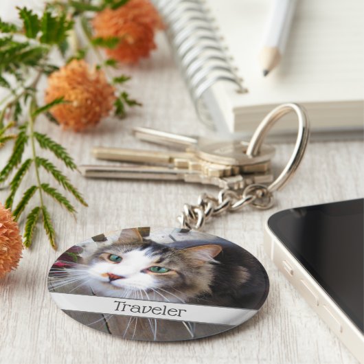 Gemakkelijk Creëer je eigen foto toevoegen Aangepa Sleutelhanger (Zijkant)