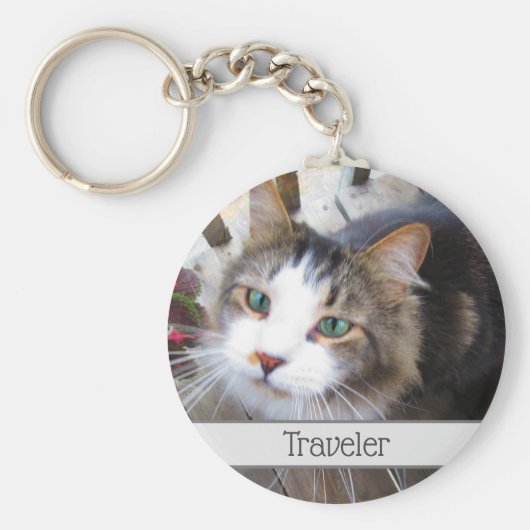 Gemakkelijk Creëer je eigen foto toevoegen Aangepa Sleutelhanger (Voorkant)