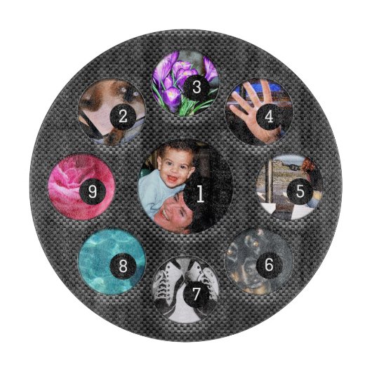 Gemakkelijk Creëer Uw Eigen met 9 foto's hebben ge Snijplank (Voorkant)