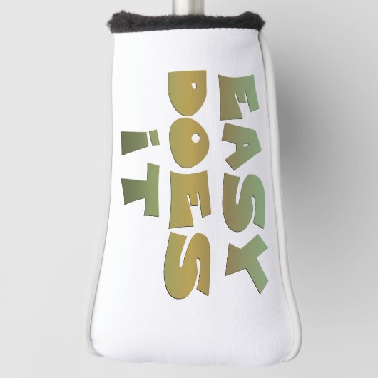 Gemakkelijk doet het slogan groen goud golfheadcover (Draai 90)