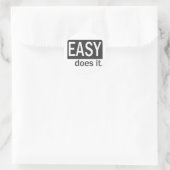 Gemakkelijk Drinkt het Gry/White Ronde Sticker (Tas)