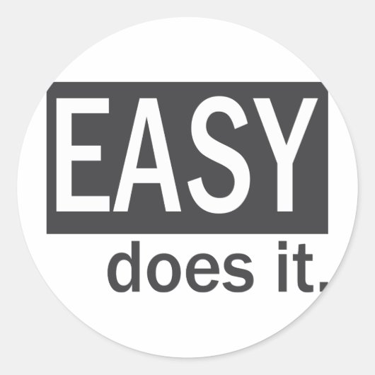 Gemakkelijk Drinkt het Gry/White Ronde Sticker (Voorkant)