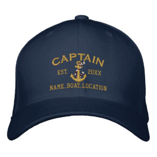Gemakkelijk gepersonaliseerd Captain Nautical Rope Geborduurde Pet