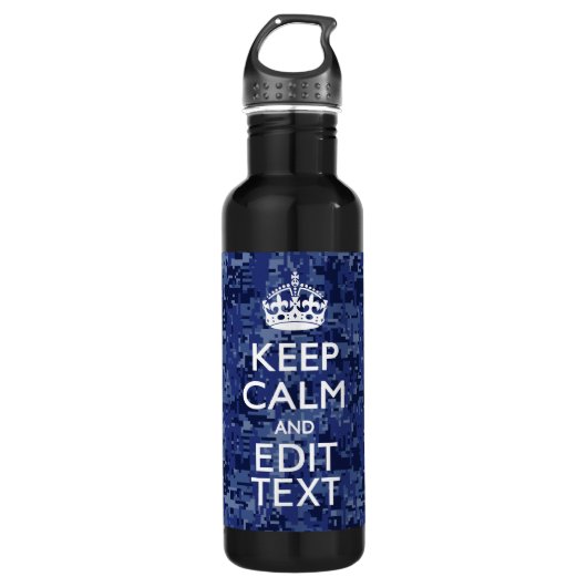 Gemakkelijk Gepersonaliseerd KEEP CALM en geef Tek Waterfles (Voorkant)