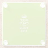 Gemakkelijk HOUD CALM hebben Jouw tekst op kalkgro Glazen Onderzetter (Achterkant)