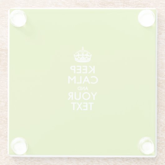 Gemakkelijk HOUD CALM hebben Jouw tekst op kalkgro Glazen Onderzetter (Achterkant)