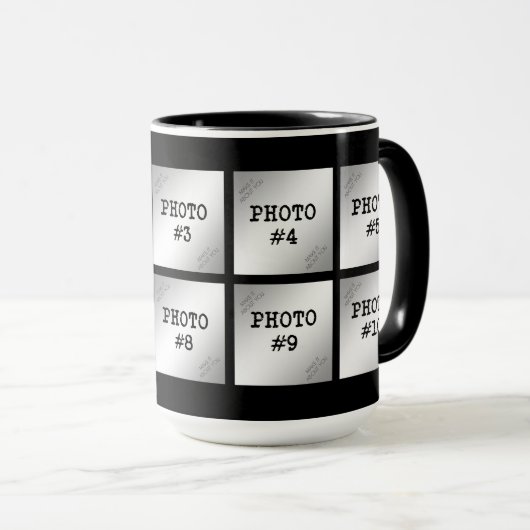 Gemakkelijk klikken om Uw Eigen 10 Foto te Creëer Mok (Voorkant rechts)