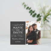 Gemakkelijk krijtbord Sla de datum op Aankondigingskaart (Staand voorkant)