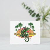 Gemakkelijk leven van de hagedis op de strand briefkaart (Staand voorkant)