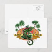 Gemakkelijk leven van de hagedis op de strand briefkaart (Voorkant / Achterkant)