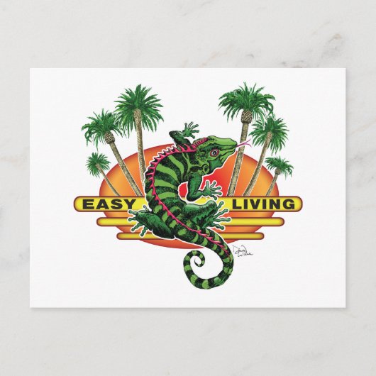 Gemakkelijk leven van de hagedis op de strand briefkaart (Voorkant)