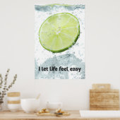 Gemakkelijk Leven: Verfrissende Lime & Water Splas Poster (Keuken)