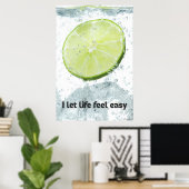 Gemakkelijk Leven: Verfrissende Lime & Water Splas Poster (Thuiskantoor)