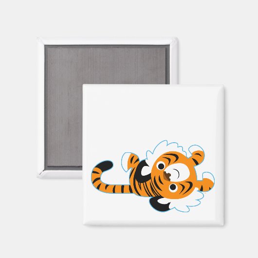 Gemakkelijk lopende Cartoon Tiger Magnet (Voorkant / Achterkant)