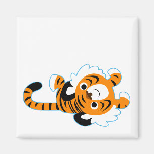 Gemakkelijk lopende Cartoon Tiger Magnet