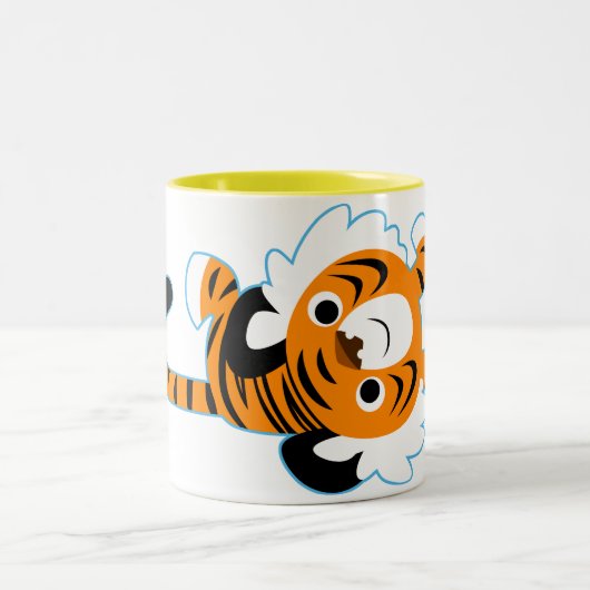 Gemakkelijk lopende Cartoon tijger Mok (Center)