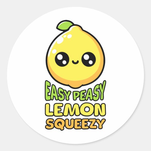 Gemakkelijk Peasy Lemon Squeezy! Schattigee citroe Ronde Sticker (Voorkant)