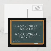 Gemakkelijk School, Hard Life - Hard School, Easy Briefkaart (Voorkant / Achterkant)