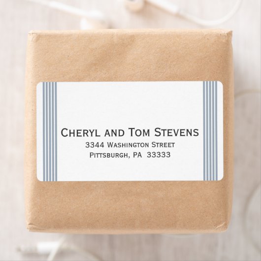 Gemakkelijk te lezen gestreepte retouradres etiket (Insitu)