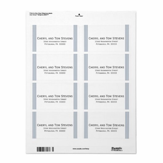 Gemakkelijk te lezen gestreepte retouradres etiket (Full Sheet)