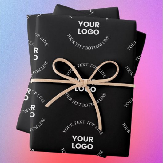 Gemakkelijk te vervangen logo & bewerkbare tekstpa inpakpapier vel