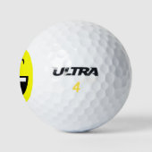 Gemakkelijk te vinden grappige gele lachende emoji golfballen (Logo)