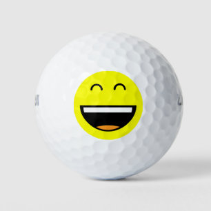Gemakkelijk te vinden grappige gele lachende emoji golfballen