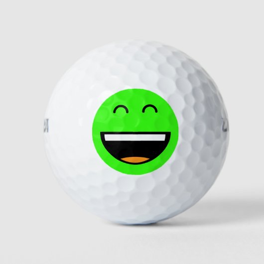 Gemakkelijk te vinden Heldergroene emoji Golfballen (Voorkant)
