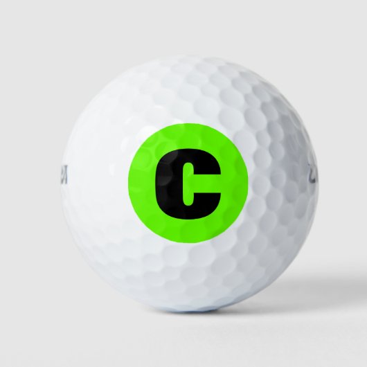 Gemakkelijk te vinden Heldergroene Golfers Monogra Golfballen (Voorkant)