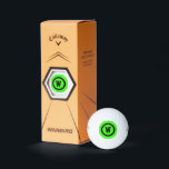 Gemakkelijk te vinden Heldergroene letter Initiaal Golfballen<br><div class="desc">Gemakkelijk te vinden op de felgroene en zwarte met uw monogram letter initiaal. Eenvoudig en modern.</div>