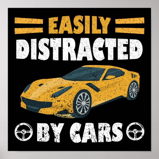 Gemakkelijk verstoord door auto's poster (Voorkant)