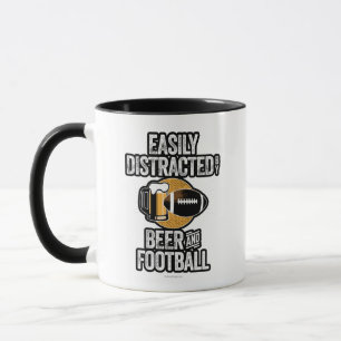 Gemakkelijk verstoord door bier en Football Mok