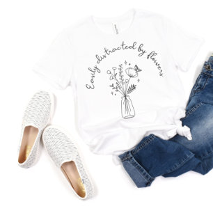 'Gemakkelijk verstoord door bloemen' Minimale Blk  T-shirt