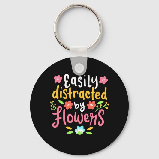 Gemakkelijk verstoord door bloemen sleutelhanger (Voorkant)