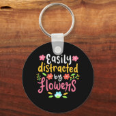 Gemakkelijk verstoord door bloemen sleutelhanger (Voorkant)