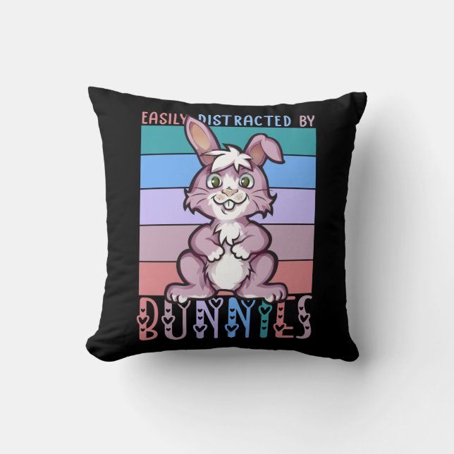 Gemakkelijk verstoord door Bunnies Cute Bunny Love Kussen (Voorkant)