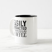 Gemakkelijk verstoord door China's en koffie Tweekleurige Koffiemok (Voorkant links)